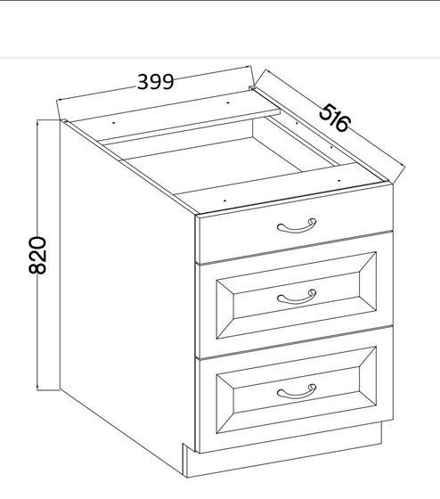 Spodní skříňka LARA šedá lesk, 40 D 3S, šuplíky Premium Box  - 2