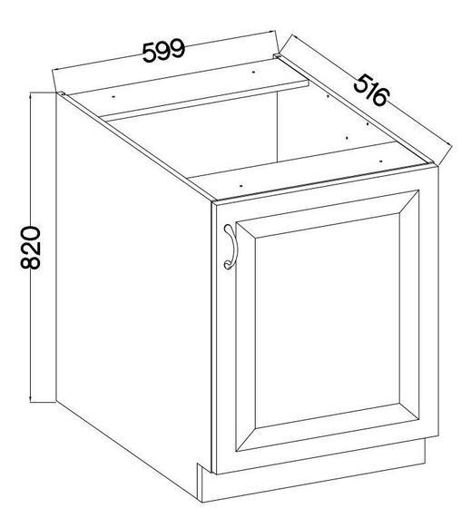 Spodní skříňka LUNA artisan/dustgrey MDF 60 D 1F BB  - 2