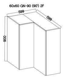 Horní skříňka rohová 60 x 60 GN-90 2F 90° STILO artisan/grafit MDF - 2/2