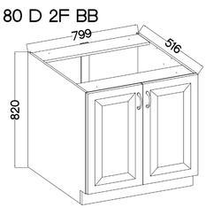 Spodní skříňka 80 D 2F BB STILO artisan grafit MDF - 2/3