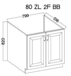 Spodní skříňka pod dřez 80 ZL 2F BB STILO artisan/DustGrey  MDF - 2/3