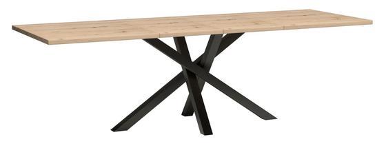 Stůl rozkládací velký CALI dub artisan, černý matný 160  - 2