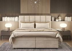 Čalouněná postel boxspring Delta 180 x 200 cm + topper, šedá skladem - 2/5