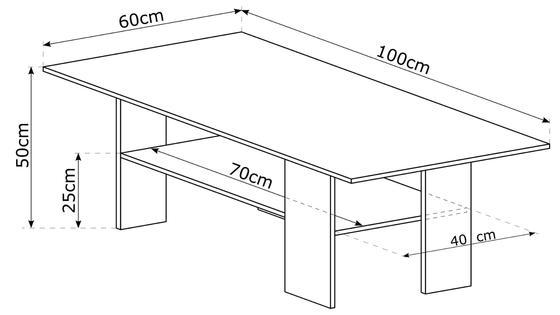 Konferenční stůl Kassor bílá, 60 x 100 cm  - 2