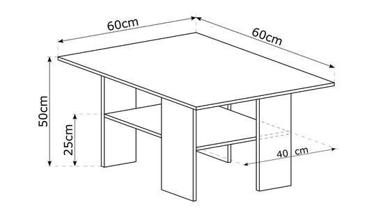 Konferenční stůl Kassor bílá, 60 x 60 cm  - 2