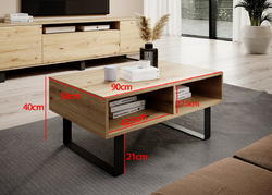 Konferenční stolek Logan dub artisan/černý mat - 2/2