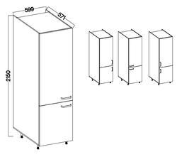 Vysoká lednicová skříň na nožičkách 60 LO-215 2F SCANDI jedle/antracit - 2/5
