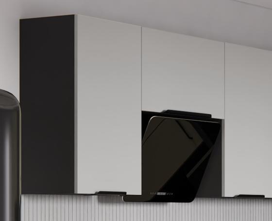 Kuchyňská linka Arona / Monza černá matná / kašmír / ořech okapi, Rohová sestava B, 310 x 250 cm  - 2
