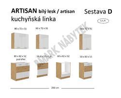 Kuchyňská linka ARTISAN bílý lesk, Sestava D, 250 cm - 2/2