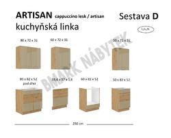 Kuchyňská linka ARTISAN cappuccino lesk, Sestava D, 250 cm - 2/2