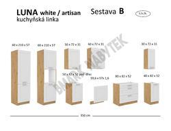Kuchyňská linka LUNA artisan/bílá MDF, Sestava B, 350 cm - 2/2