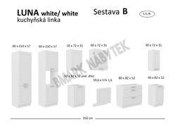 Kuchyňská linka LUNA bílá/bílá matná MDF, Sestava B, 350 cm - 2/2