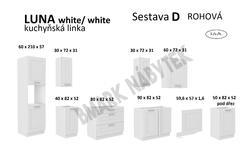 Kuchyňská linka LUNA bílá/bílá matná MDF, Rohova sestava D, 170x285 cm - 2/2