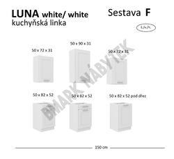 Kuchyňská linka LUNA bílá/bílá matná MDF, Sestava F, 150 cm - 2/2