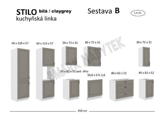 Kuchyňská linka STILO Sestava B, 350 bílá / claygrey  MDF  - 2