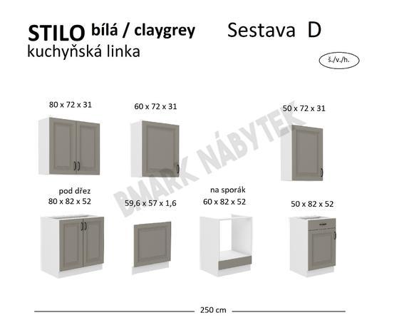 Kuchyňská linka STILO Sestava D 250 bílá / claygrey  MDF  - 2