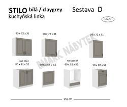 Kuchyňská linka STILO Sestava D 250 bílá / claygrey  MDF - 2/2