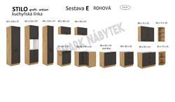 Kuchyňská linka STILO artisan/grafit MDF, Rohová sestava E, 310x340 cm - 2/2