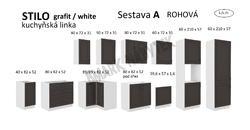Kuchyňská linka STILO bílá/grafit MDF, Rohová sestava A, 210x350 cm - 2/2