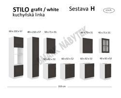 Kuchyňská linka STILO bílá/grafit MDF, Sestava H, 310 cm - 2/2