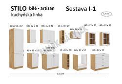 Kuchyňská linka STILO dub artisan/bílé MDF Sestava I-1, 335 cm - 2/2