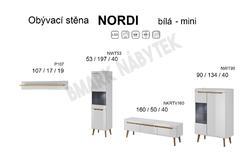 Obývací stěna NORDI bílý lesk mini 303 cm - 2/4