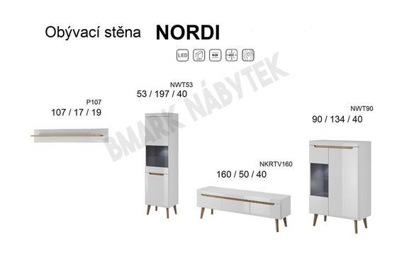 Obývací stěna NORDI dub artisan mini 303 cm  - 2