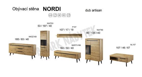 Obývací stěna NORDI I. dub artisan  - 2