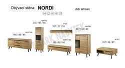 Obývací stěna NORDI I. dub artisan - 2/3