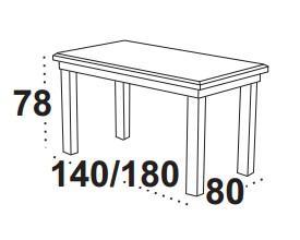 Stůl jídelní rozkládací MODENA 1, 80x140/180 cm,  sonoma  - 2