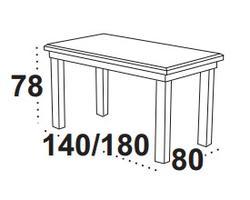 Stůl jídelní rozkládací MODENA 1, 80x140/180 cm,  sonoma - 2/3