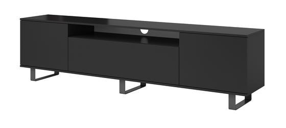 TV stolek na kovových nožičkách Logan černý mat, 200 cm  - 2