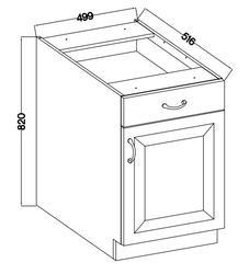 Spodní skříňka 50 D 1F 1S BB artisan/grafit MDF, šuplík PREMIUM BOX - 2/3