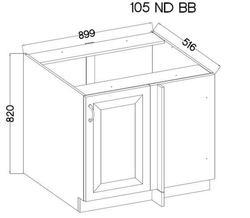 Spodní skříňka rohová  105 DN 1F STILO artisan/ClayGrey  MDF - 2/4