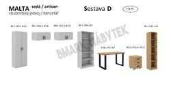 Studentský pokoj / kancelář MALTA artisan  Sestava D - 2/2