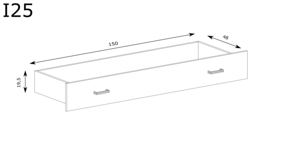 Šuplík pod postel Indianapolis I-25 JASAN SVĚTLÝ 150 cm  - 2