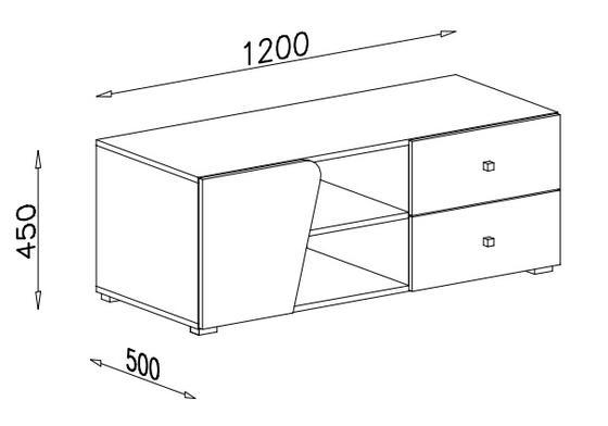 Televizní stolek DL8 DELTA dub-antracit skladem, 120 x 45 x 50 cm  - 2
