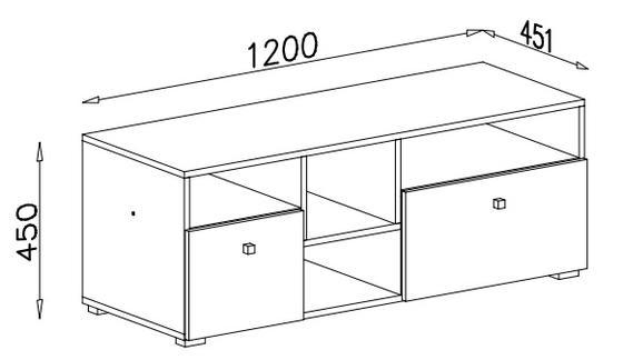 TV stolek SI9 SIGMA bílý lux / beton, 120 cm  - 2