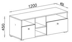 TV stolek SI9 SIGMA bílý lux / beton / dub, 120 cm - 2/2
