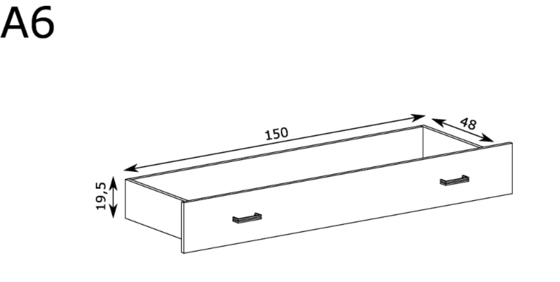 Šuplík pod postel A6 ANTICA 150 cm  - 2