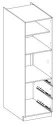 Vysoká skříň se šuplíky PREMIUM BOX 60 DPS-210 3S 1F ARTISAN CAPPUCCINO lesk / dub artisan - 2/3
