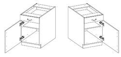 Spodní skříňka LUNA artisan/dustgrey MDF 50 D 1F 1S, šuplík PREMIUM BOX - 3/4