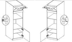 Vysoká skříň na vestavnou troubu a mikrovlnku LUNA artisan/claygrey MDF 60 DPM-210 2F - 3/3