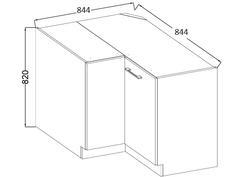 Spodní skříňka rohová 90 x 90 ND 2F BB STILO bílá/grafit MDF - 3/5