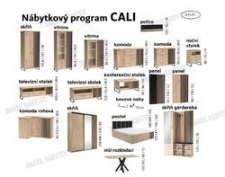 Televizní stolek CALI C-6 dub artisan / černý 160 - 3/8