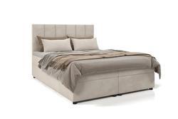 Čalouněná postel boxspring Delta 180 x 200 cm + topper, šedá skladem - 3/5