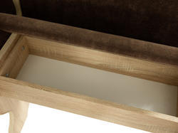 Pouze jídelní lavice MARIO v kombinací bílé matné a šedé látky  108 x 148 cm - 3/5