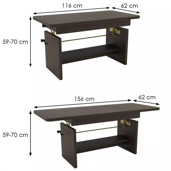 Rozkládací konferenční stolek  Janek jasan tmavý  116 x 62 cm  - 3