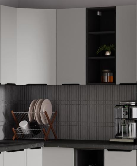 Kuchyňská linka Arona černá matná / kašmír, Rohová sestava B, 310 x 250 cm  - 3