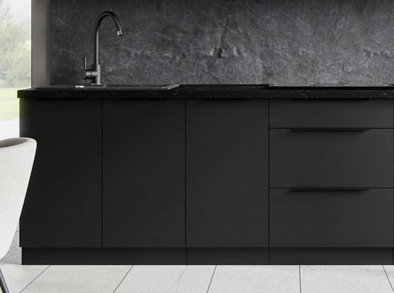 Kuchyňská linka Siena černá matná, Sestava C, 260 cm  - 3